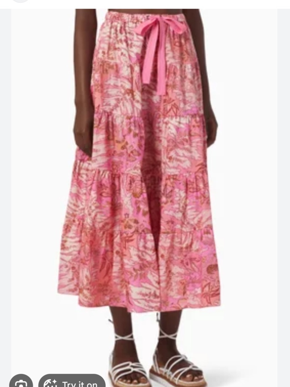 Ulla Johnson  pink Makana floral drawstring skirt size 4